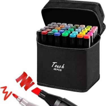 Imagem de Conjunto Caneta Marcador Profissional Colorir Desenho - Kit Estojo Can