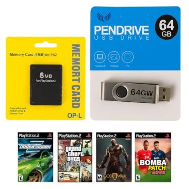 Imagem de Kit para PlayStation 2: Memory Card com OPL + Pen Drive 64