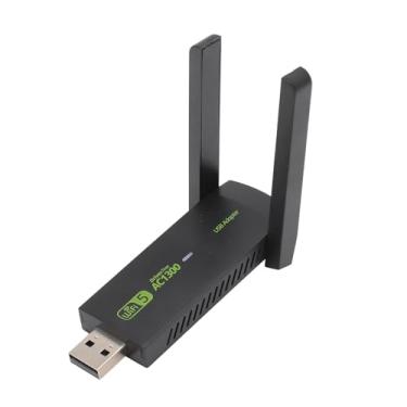 Imagem de Adaptador Wi -Fi USB sem fio para PC 1300 Mbps Banda dupla 5dbi Antenas Mu Mimo Wifi Dongle para 11 10 8 7 preto