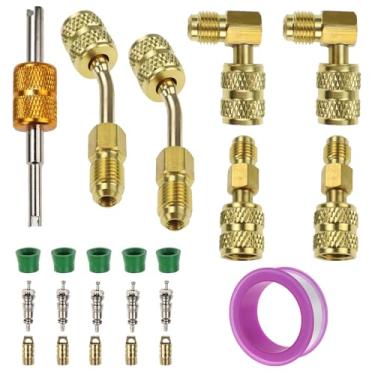 Imagem de Nihfien R410A Kit Adaptador Mini Dividido R410A, 5/40.6 cm Fêmea para 1/10.2 cm Macho R410a Conector Adaptador de Porta de Bomba de Vácuo Encaixe Giratório para Mini Sistema Dividido Ar Condicionado