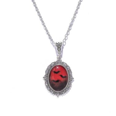 Imagem de Colar feminino de vampiro pingando sangue gótico, com pingente de morcego vermelho sangue, vintage, caveira, borboleta, Victoria, Stardust, cristal, camelo, joias de vampiro, romântico, escuro, colar