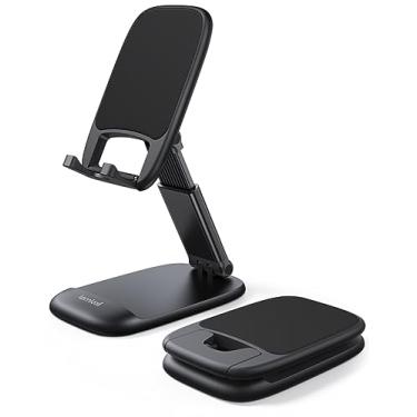 Imagem de Lamicall Suporte de telefone dobrável para mesa – Suporte de celular ajustável em altura portátil, base de mesa compatível com iPhone 16 15 14 13 Pro Max Mini, 12 11 XR X 8 Plus SE, smartphone