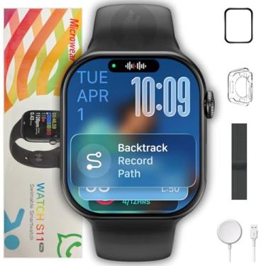 Imagem de MICROWEAR S11 PRO Smartwatch Serie 11 Lançamento25/26 Amoled Whatsapp Relogio Masculino e feminino Digital 47mm NFC Chatgpt Gps Decibeis Ip68 +Brindes (Preto)