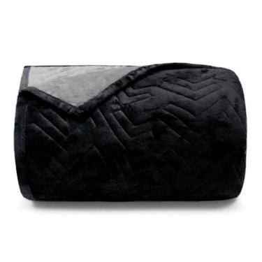 Imagem de Cobertor Buettner King Flannel Plush 100% Poliéster Dupla Face 260mx280m Preto / Metal Escuro