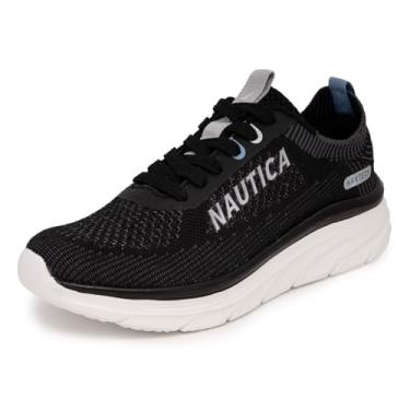 Imagem de Nautica Tênis de corrida feminino moderno com cadarço casual com amortecimento máximo, Preto-venera, 39
