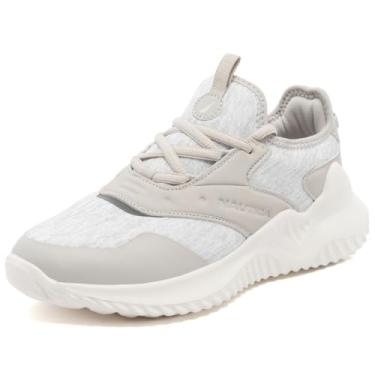 Imagem de Nautica Tênis feminino moderno com cadarço para corrida, casual, caminhada, tênis, Cinza quente - rosa, 38