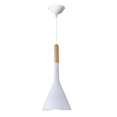 Imagem de CHENKUI Luz única rústica moderna com decoração de madeira luminária pendente de metal preto abajur balcão luz suspensa E27/E26 bar iluminação de teto luminárias de cozinha para sala de estar, ilha de