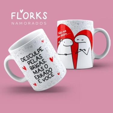 Imagem de Xicara de porcelana 325ml dia dos namorados flork ref0072 - casa fé