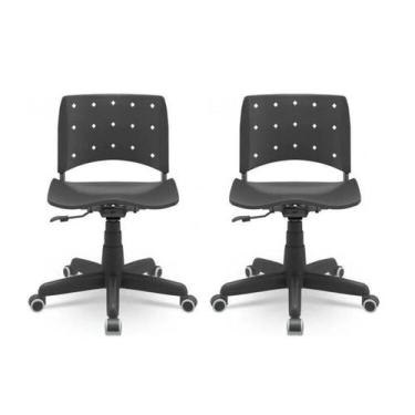 Imagem de Kit 2 Cadeiras para Escritório Ergonômica Secretária Giratória Ergopla