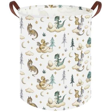 Imagem de Cesto de roupa suja dobrável de 50x40 cm Dinosaur Hamper FXOCSHE