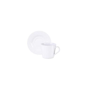 Imagem de Conjunto Xícara E Pires De Chá Tramontina Ingrid Em Porcelana Decorada 185 Ml 2 Peças