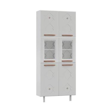 Imagem de Paneleiro Duplo De Aço 80cm Regina Glass Cr6132 Branco - MULTIMOVEIS