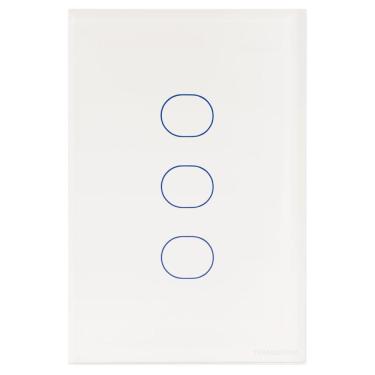 Imagem de Interruptor Touch Wi-fi Smart Tramontina Branco Com 3 Canais