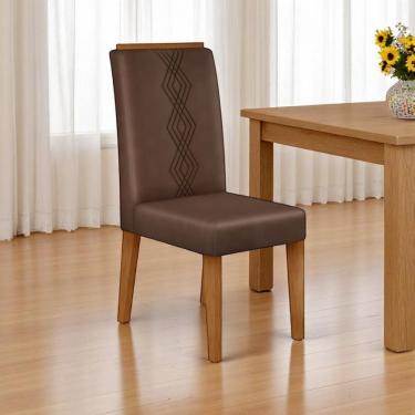 Imagem de Kit 02 Cadeiras De Jantar Estofada Yasmin Freijó Veludo Moca- Mabe Magazine