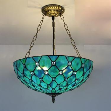 Imagem de Luminária pendente contemporânea de luxo em vidro colorido com LED, estilo americano criativo, para sala de estar, restaurante, quarto, hotel, casa de campo, corredor, café, bar ou escada (E