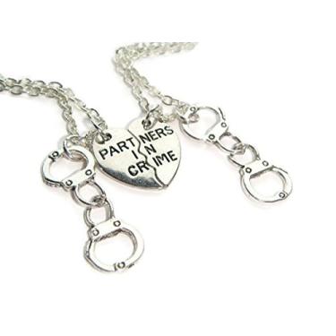 Imagem de Colar de Amizade para 2, Colares de Parceiro no Crime, Conjunto de Melhores Amigos, Pingente de Meio Coração, Presente para Irmãs, Ficha de Amizade, Joias BFF