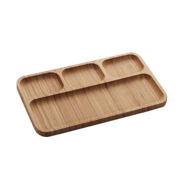 Imagem de Petisqueira De Bambu Com 4 Divisórias Retangular
