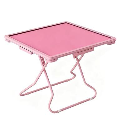 Imagem de GregYoung Mesa dobrável de Mahjong, mesa de jogo quadrada dobrável portátil de 89 cm com 4 gavetas e 4 suportes para copos, adequada para cartas de pôquer, Mahjong, jogos de tabuleiro, etc.