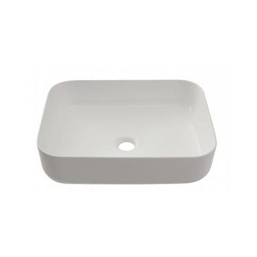 Imagem de Cuba de Apoio Slim Retangular Sem Válvula para Banheiro Louça Cerâmica