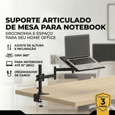 Imagem de Suporte articulado para notebook de mesa com bandeja ergonômico - AVAT