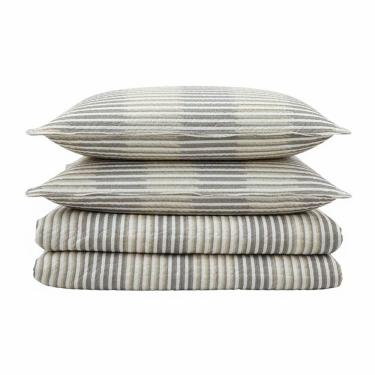 Imagem de Kit Cobre Leito Colcha Magnus Super King 3 Peças Dupla Face Estampado Geométrico - Elegance - 100% Poliéster