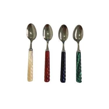 Imagem de Colher Chá Café 15cm Mesa Posta Colorido 4 Peças Bugatti