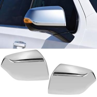 Imagem de Moonlinks Compatível com Chevy Suburban/Tahoe, GMC Yukon/Yukon XL Capa de espelho lateral 2021 2022 2023 2024 2025, cromada lado esquerdo e lado do passageiro direito Clip-on Mirror Cap COM seta