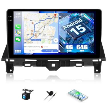 Imagem de 4G + 64G Android estéreo para carro Honda Accord 2008 2009 2010 2011 2012 2013 rádio veicular com carplay sem fio Android Auto 10,1 polegadas, unidade de cabeça de tela sensível ao toque, câmera de