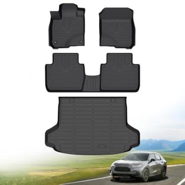Imagem de Hutisya - Conjunto de tapetes de chão e forro de carga adequado para Honda HR-V 2023-2026 e HR-V híbrido 2023-2026 proteção para todos os climas, antiderrapante e durável TPE conjunto completo de