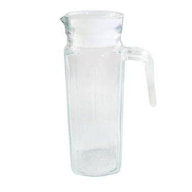 Imagem de Jarra de Vidro com Tampa, Transparente, 1 Litro, com Alça