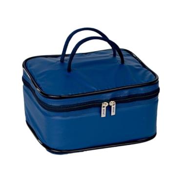 Imagem de Bolsa Térmica 6 Litros, Frasqueira Térmica Impermeável, Azul Marinho, Lancheira Térmica Compacta, Conserva Alimentos e Bebidas, Ideal para Trabalho, Academia e Uso Diário