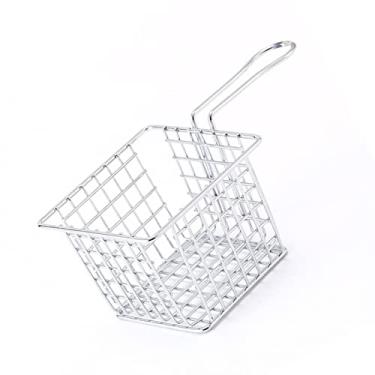 Imagem de Mingzhe Suporte para Batata Frita de Ferro, Cesto para Fritar Com Alça, Restaurante Doméstico (Cor de galvanoplastia)