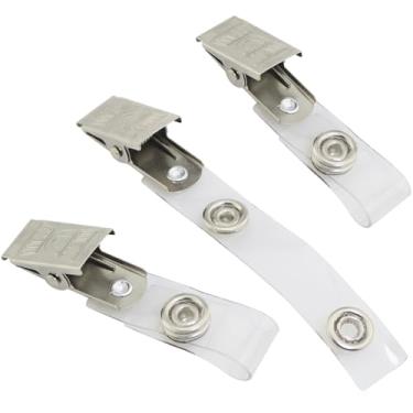 Imagem de FMHXG Suporte de crachá de identificação de metal PVC transparente, 30 peças, ferramenta de fixação de crachá, multifuncional, suporte de cartão de identificação de fábrica, para crachás, conferências