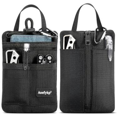 Imagem de Aoefykp EDC Pouch EDC Carteira organizadora de bolso compacta para homens, carteira tática leve para pescoço comporta caneta multifuncional lanterna para transporte diário