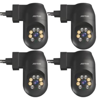 Imagem de ANJ.GG Câmera de Segurança Interna/Externa, Estilo Domo, 1080p HD, Detecção de Movimento, Monitoramento Residencial, S21-preto*4, Wi-Fi/Com fio, Áudio 2 Vias, AC/DC, Wi-Fi