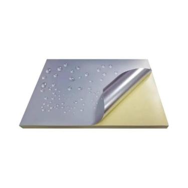 Imagem de Papel Adesivo Prata Fosco Impermeável E Resistente a Rasgos, 20 Folhas