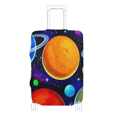 Imagem de Joisal Protetor de bagagem de planetas do espaço sideral capas de mala personalizadas capa de terno lavável acessórios de mala de viagem, P, serve para capa de 45 a 50 cm, Planetas do espaço sideral