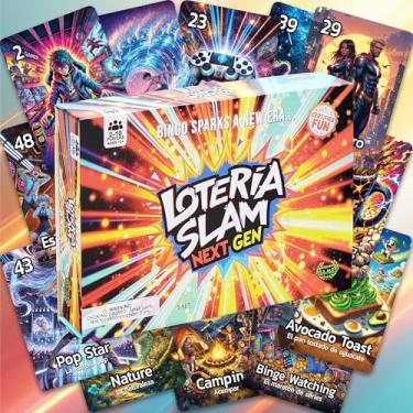 Imagem de Wreathy Games Lotería Slam Next Gen - Premium Mexican Bingo Card Game, 54 Card Deck, Deluxe Gamebox, Satchel with 100 Tokens, 10 Tablets, Champion's Slam Token