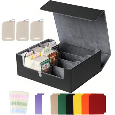 Imagem de Shintop Card Storage Box for 1800+ Trading Cards, Deck Organizer Case with 30 Dividers, 30 Labels & 3 Supporters, Magnetic Closure Card Collection Holder Fit for Mtg, Yugioh, Tcg