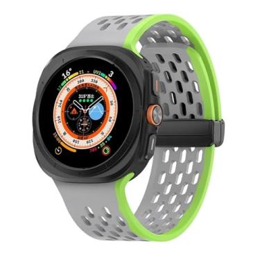 Imagem de SOMKB Pulseira de silicone para Samsung Galaxy Watch Ultra 47 mm magnética sem lacunas pulseira correa para relógio Samsung Galaxy Ultra 47, One Size, Ágata