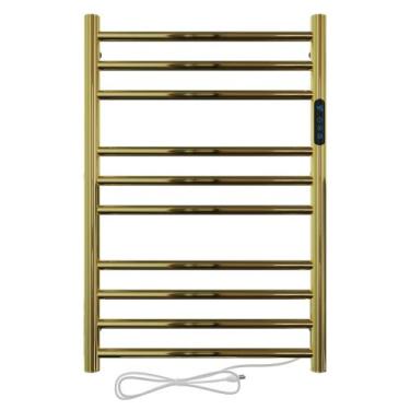 Imagem de Toalheiro Termico Redondo Dourado Polido Timer Direito - Kazalinda