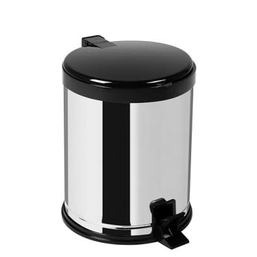 Imagem de Lixeira Pedal Aço Inox Premium 15 Litros VIEL | Aro aclopado a tampa que Esconde o Saco de Lixo | Mecanismo de Nylon Reforçado | Alta Durabilidade, Higiene e Design Elegante para Cozinha e Escritório.