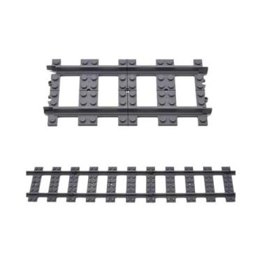 Imagem de Blocos De Montar De Trem Com Trilhos Retos E Curvos, Plataforma De Est