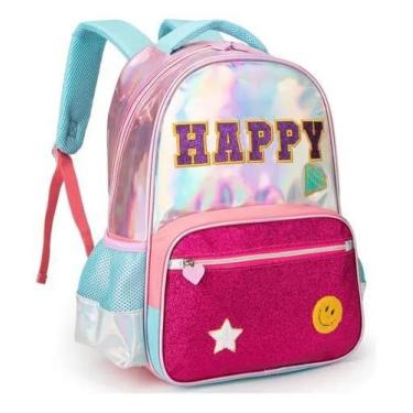 Imagem de Mochila de casta infantil Happy holográfica - Nova Rio