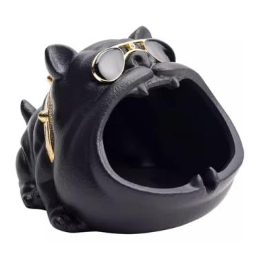 Imagem de Porta-cinzas Cinzeiro para charuto cinzeiro ao ar livre para cigarros grande decoração de casa interior(Preto)