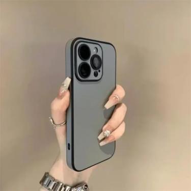 Imagem de Capa protetora resistente a impactos com proteção para lente para iPhone 16, 17, Air, 15, 14, 13, 12, 11 Pro Max Plus (para iPhone 15 Plus/Cinza)