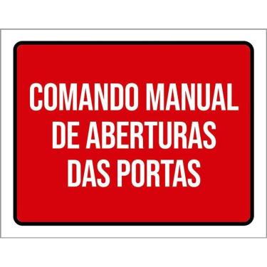 Imagem de Kit 10 Placa Acm Comando Manual Abertura Portas 18X23