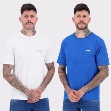 Imagem de Kit 02 Camisetas Nicoboco Branca e Azul, M