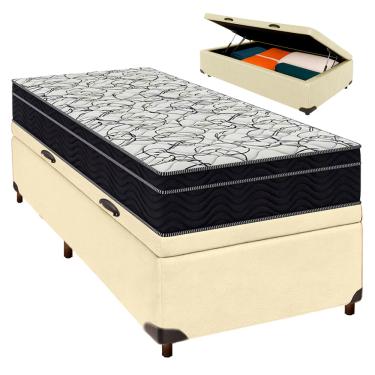 Imagem de Cama Box Bau Begetiza + Colchão Solteiro Airtech 150 Ortobom