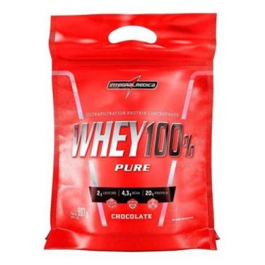 Imagem de whey 100%  pure integralmedica 907g -refil- Chocolate